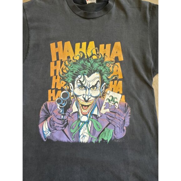 Vintage Rare 1989 Single Stich Size L The Joker HaHaHa DC Comics BatmanT-Shirt - Picture 2 of 10